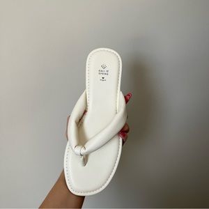 CALL IT SPRING white flip flop sandals